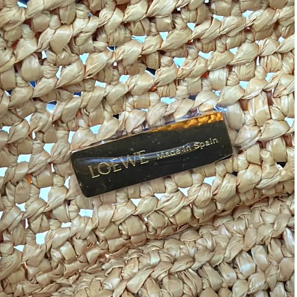 LOEWE + Paula's Ibiza Ola Medium Embellished Raffia Shoulder Bag Neutral